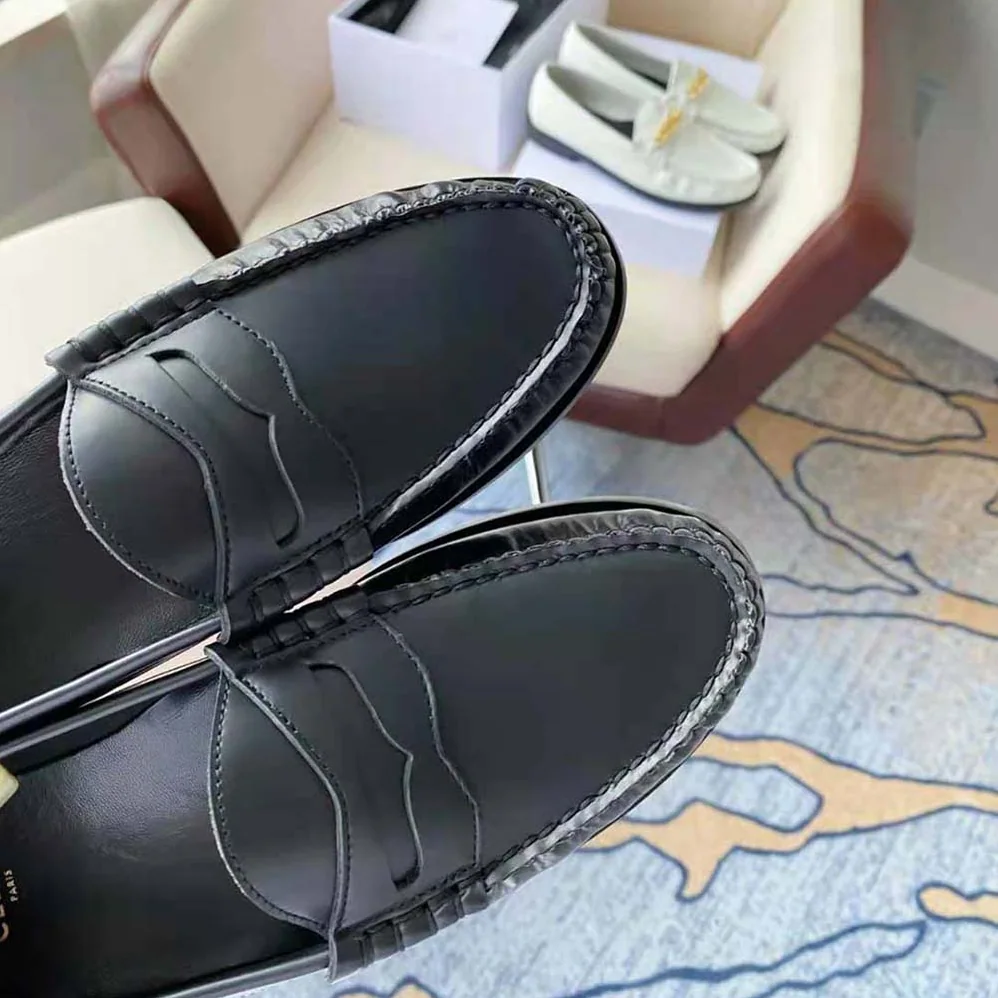 Celine Luco Loafer in Polished Calfskin for Women in Black Celine Luco Loafer in Polished Calfskin for Women in Black