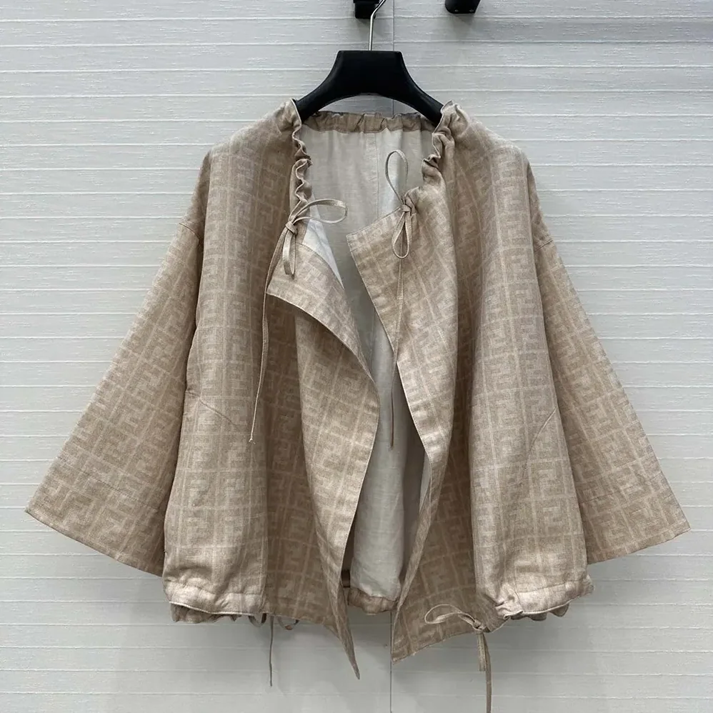 Fendi Beige FF Chambray Jacket for Women Fendi Beige FF Chambray Jacket for Women