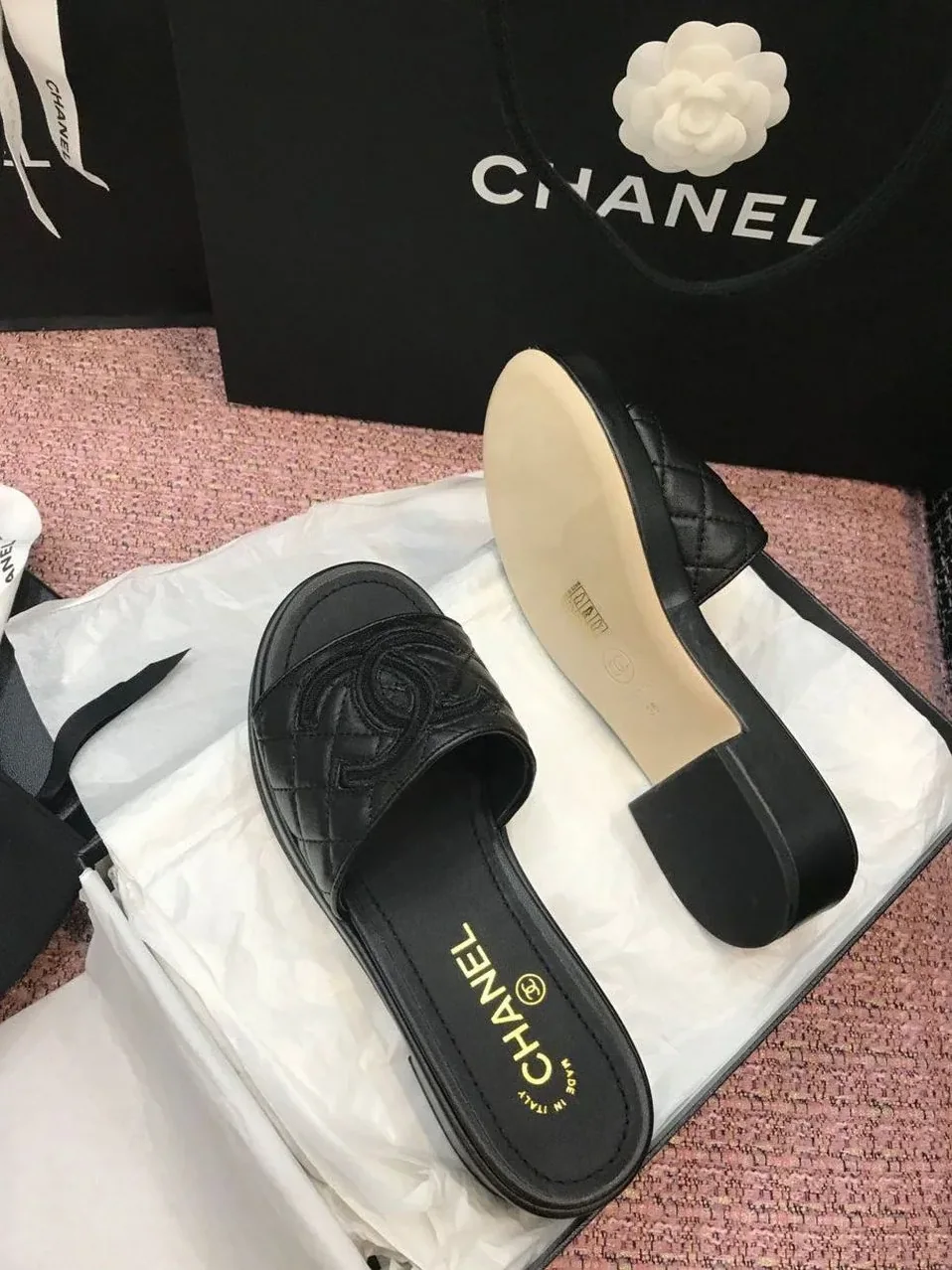 Chanel Mules Black , Shoes