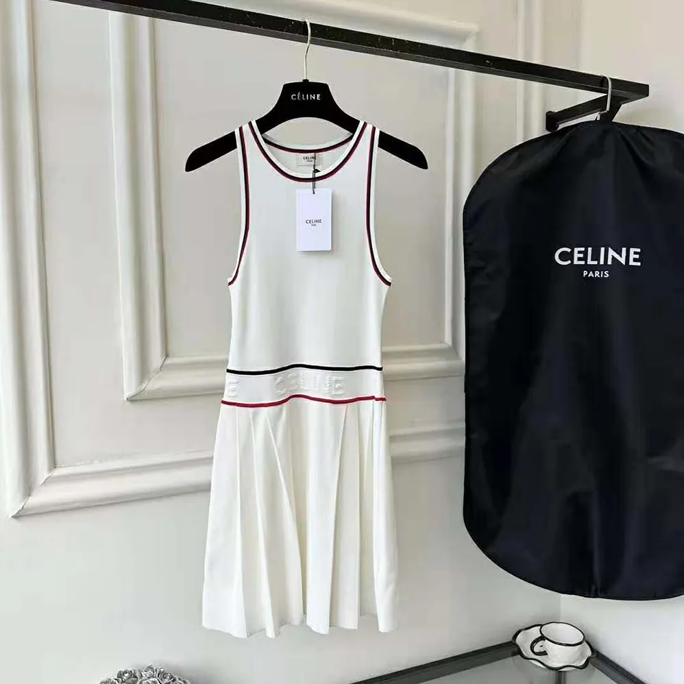 Celine Athletic Dress in Underpinning Viscose for Women in White Celine Athletic Dress in Underpinning Viscose for Women in White