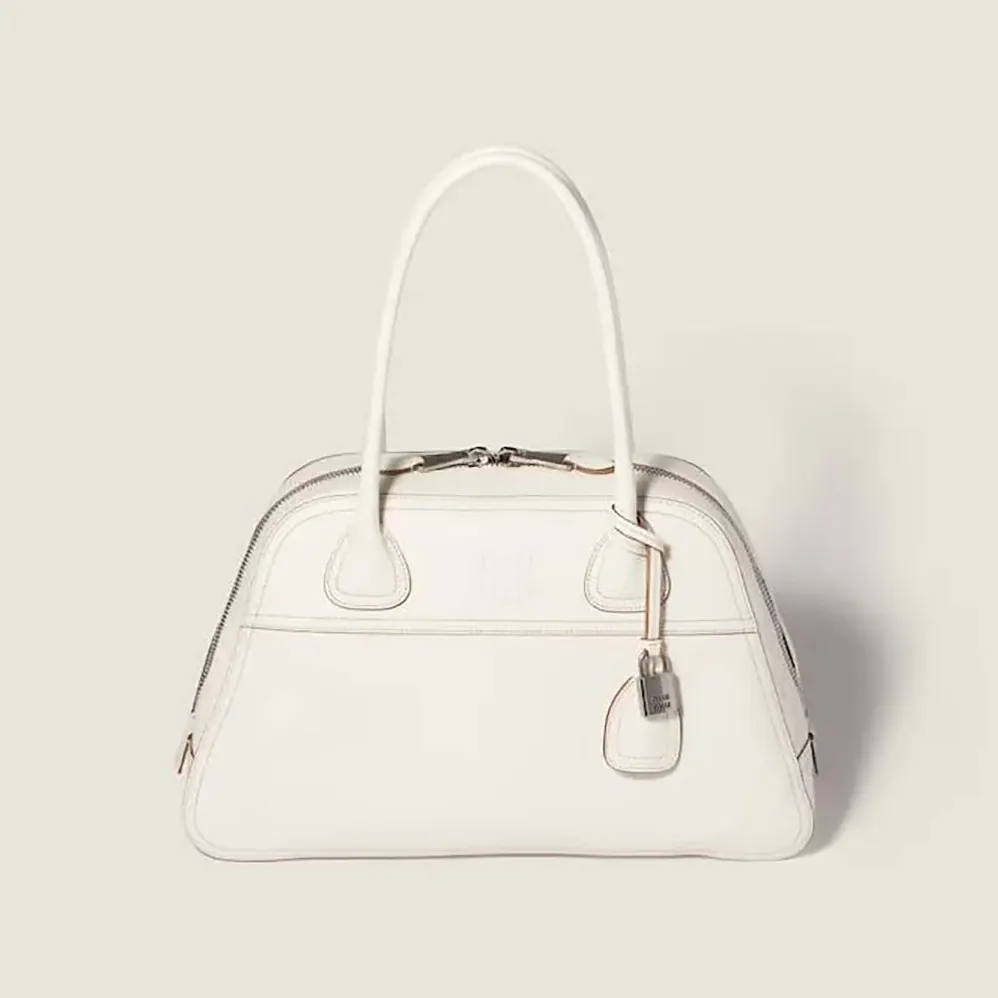 Miu Miu Vivant Leather Bag Chalk White for Women