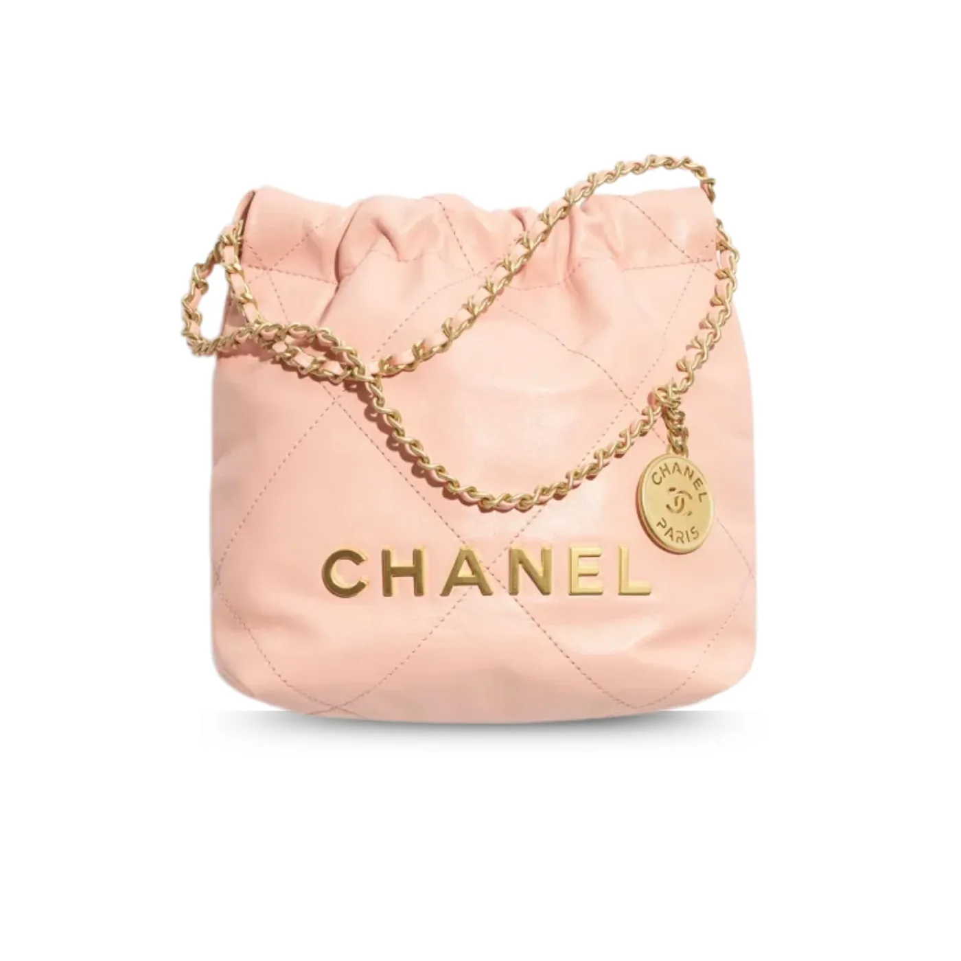 Chanel 22 Mini Crossbody Bag in Light Pink Gold Hardware