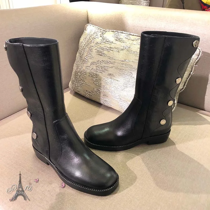Dior Shoes Diorodeo Calfskin Leather Ankle Boot 35mm Heel Hight for Women in Black