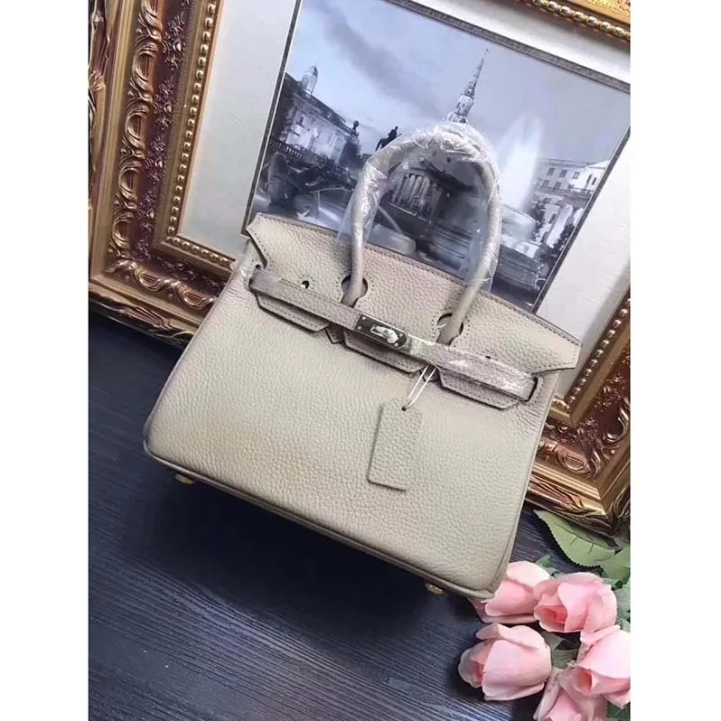 Hermes Birkin 25 Bag in Togo Leather with Gold Hardware in Grey