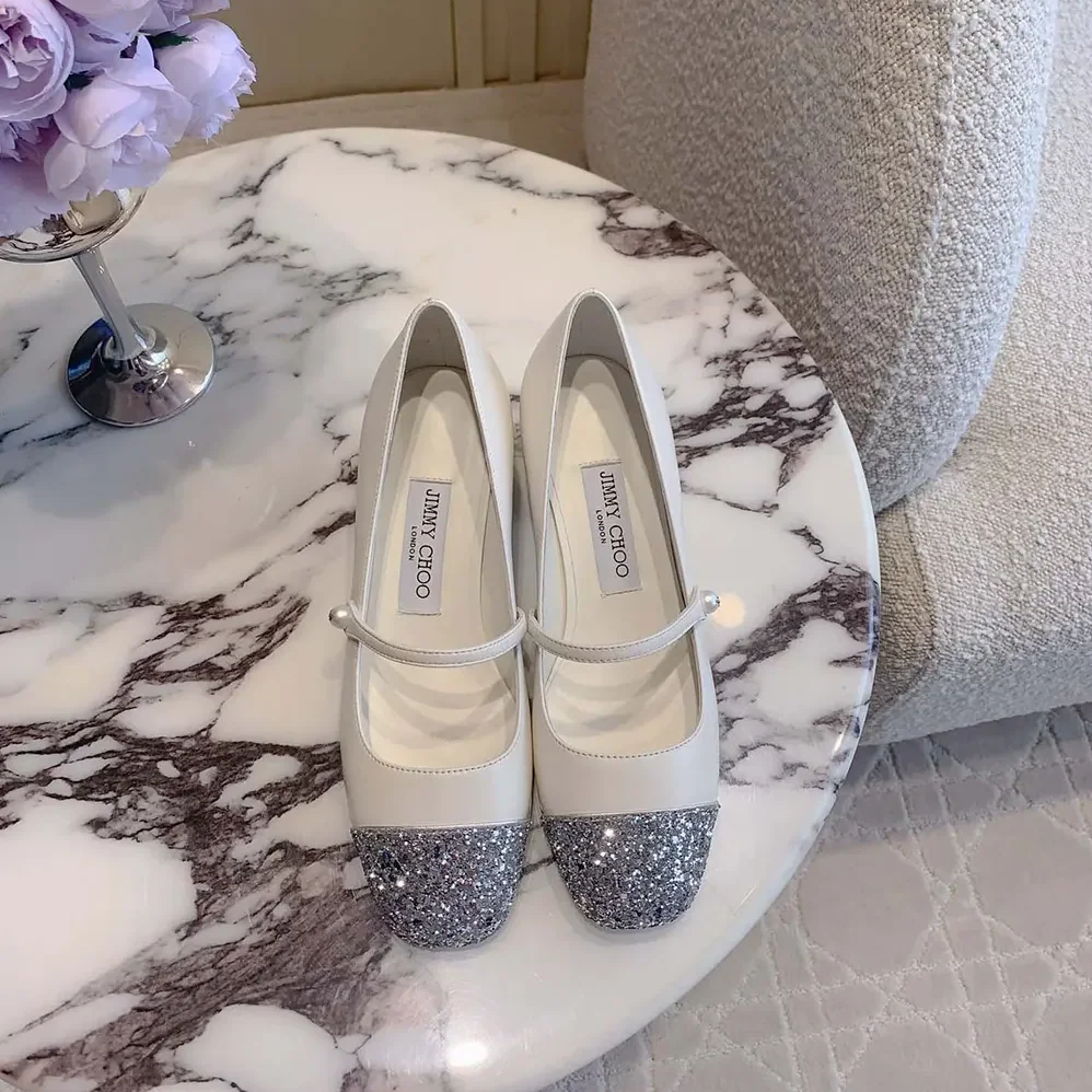 Jimmy Choo Elisa 45 Silver for Women in Latte Glitter Leather Pumps Jimmy Choo Elisa 45 Silver for Women in Latte Glitter Leather Pumps