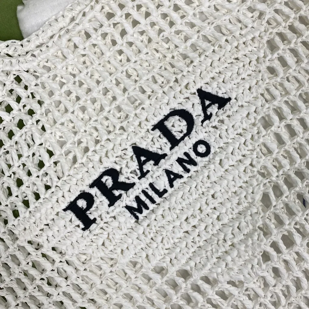 Prada Raffia Tote Bag White Prada Raffia Tote Bag White