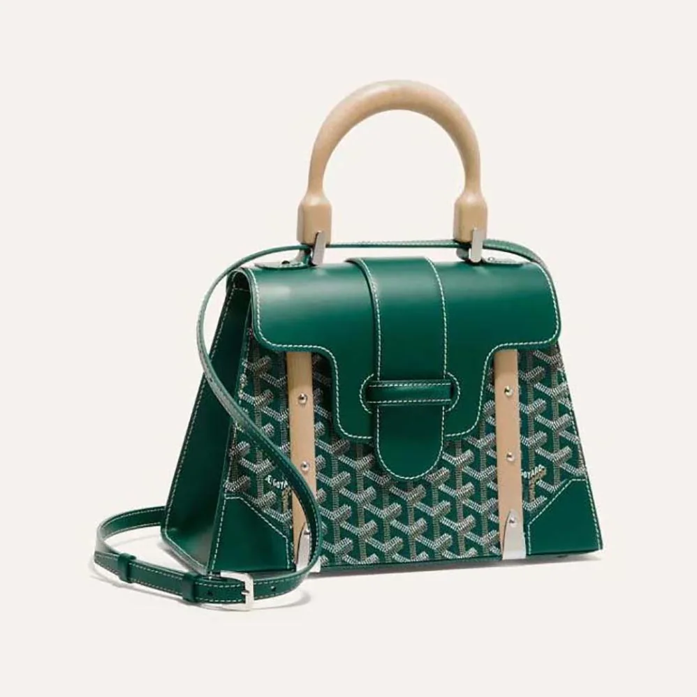 Goyard Sac Saïgon PM in Toile Goyardine & Clamecy Calfskin for Women in Green