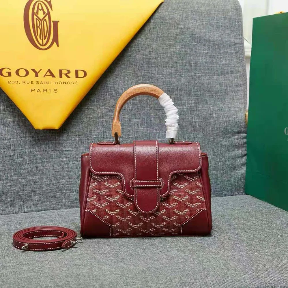 Goyard Sac Saïgon Souple Mini in Toile Goyardine & Chevroches Calfskin for Women in Maroon Goyard Sac Saïgon Souple Mini in Toile Goyardine & Chevroches Calfskin for Women in Maroon