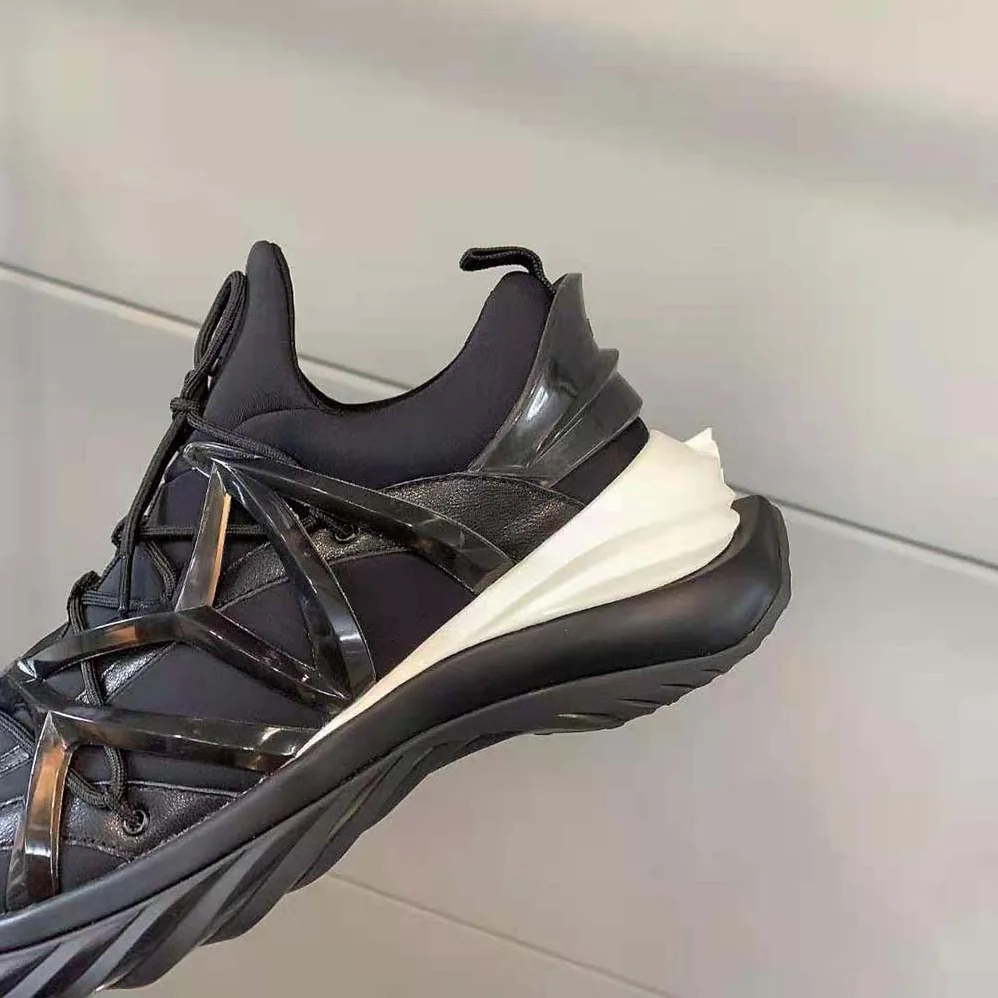 Jimmy Choo Cosmos/F Black Leather and Neoprene Low for Women in Top Trainers