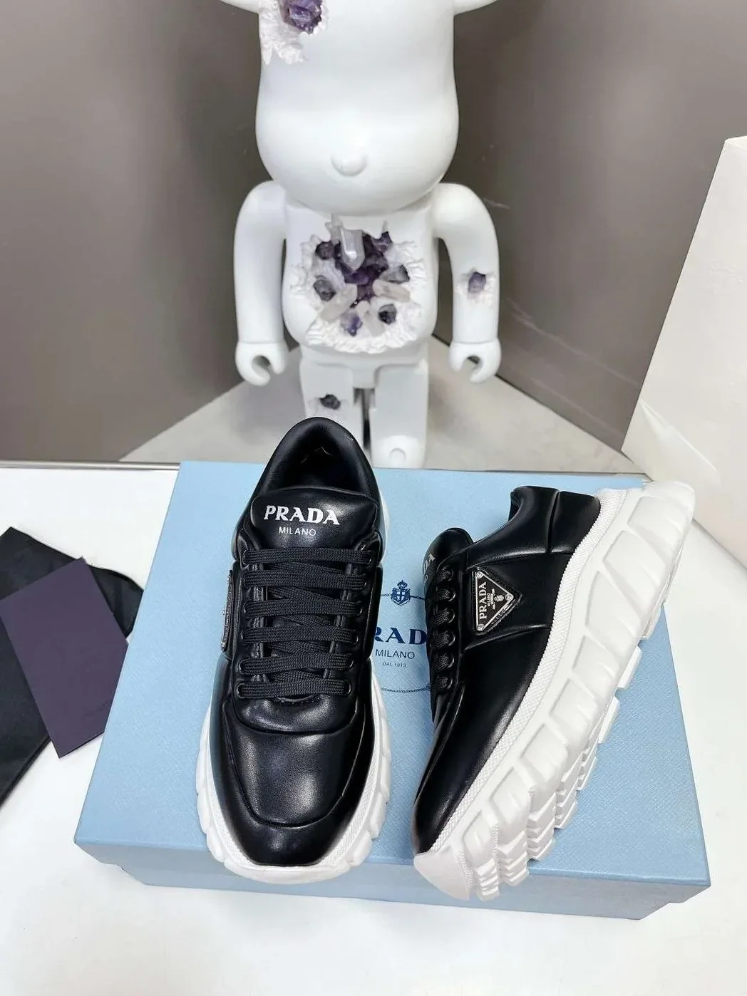 Prada Padded Nappa Sneakers Black Prada Padded Nappa Sneakers Black