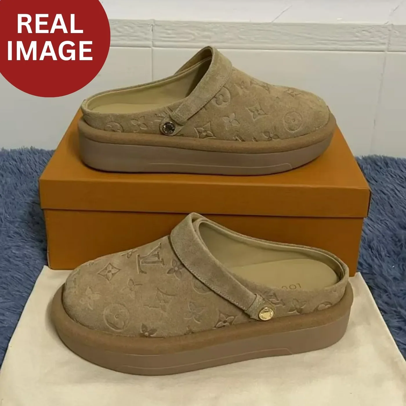 Louis Vuitton Aspen Platform Clog Beige