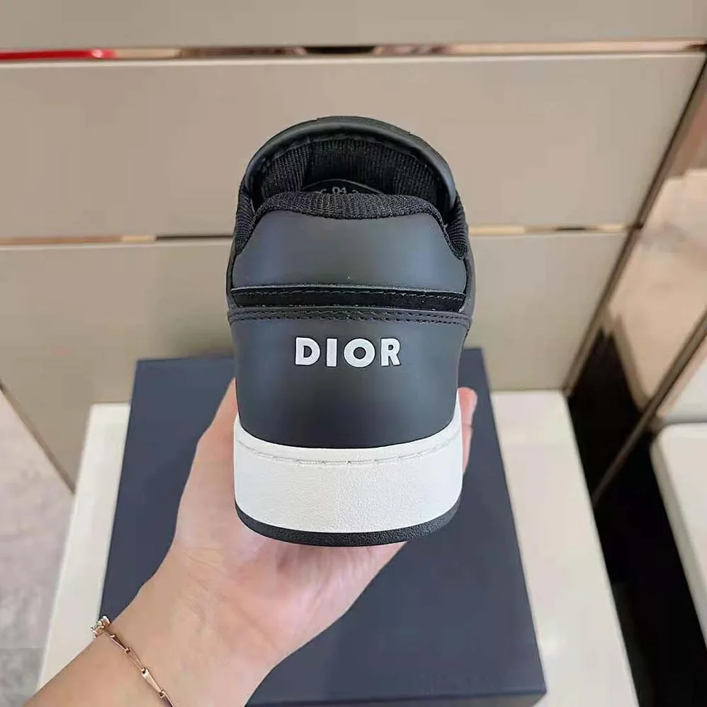Dior B27 Low-Top Sneaker Black Smooth Calfskin and CD Diamond Canvas for Men