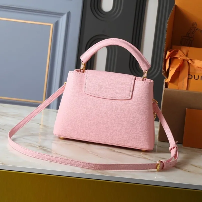 Louis Vuitton Capucines BB Top Handle Bag / Jasmine Pink Silver/ Gold Hardware