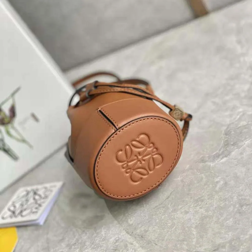 Loewe Nano Balloon Bag in Nappa and Calfskin for Women in Brown Loewe Nano Balloon Bag in Nappa and Calfskin for Women in Brown