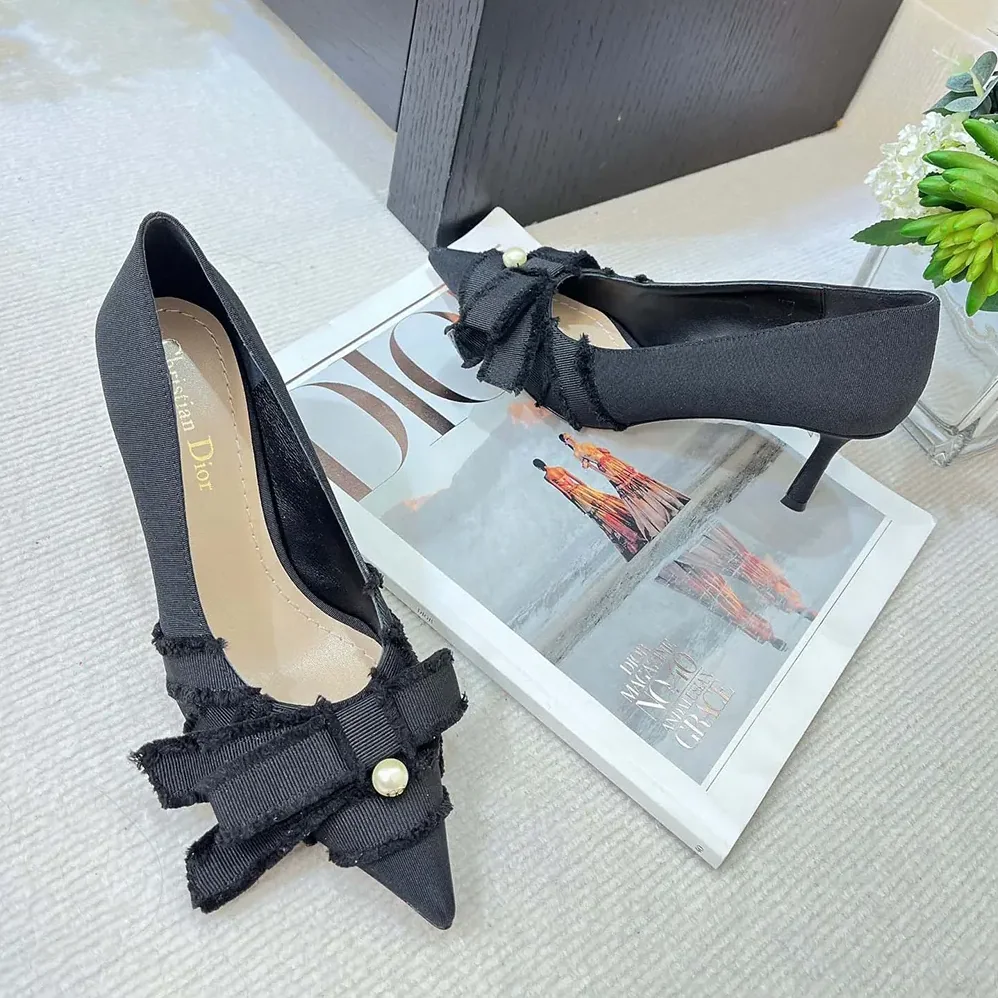 Dior Adiorable Pump Black Fringed Grosgrain for Women