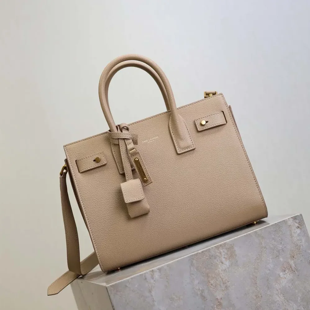 Saint Laurent YSL Baby Sac De Jour In Supple Grained Leather for Women in Beige
