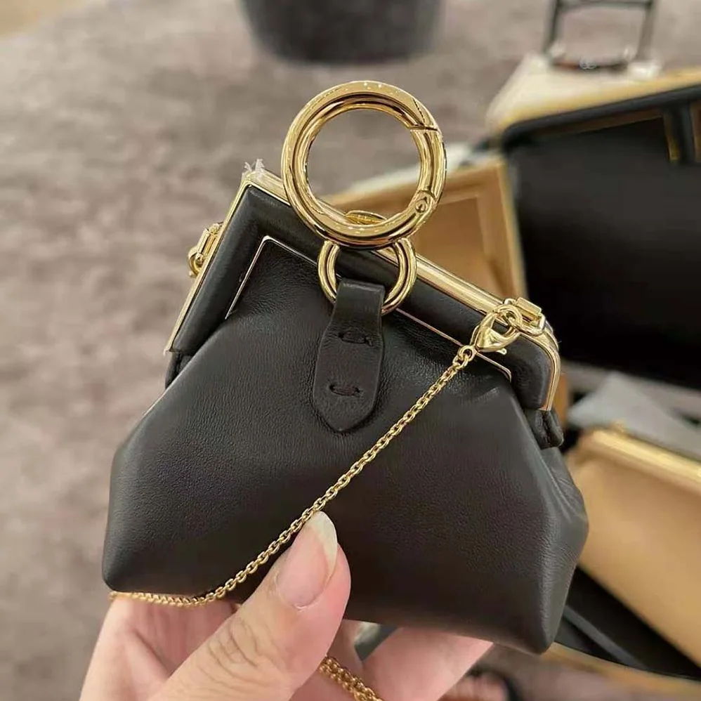 Fendi Nano Fendi First Charm Nappa Leather for Women in Black