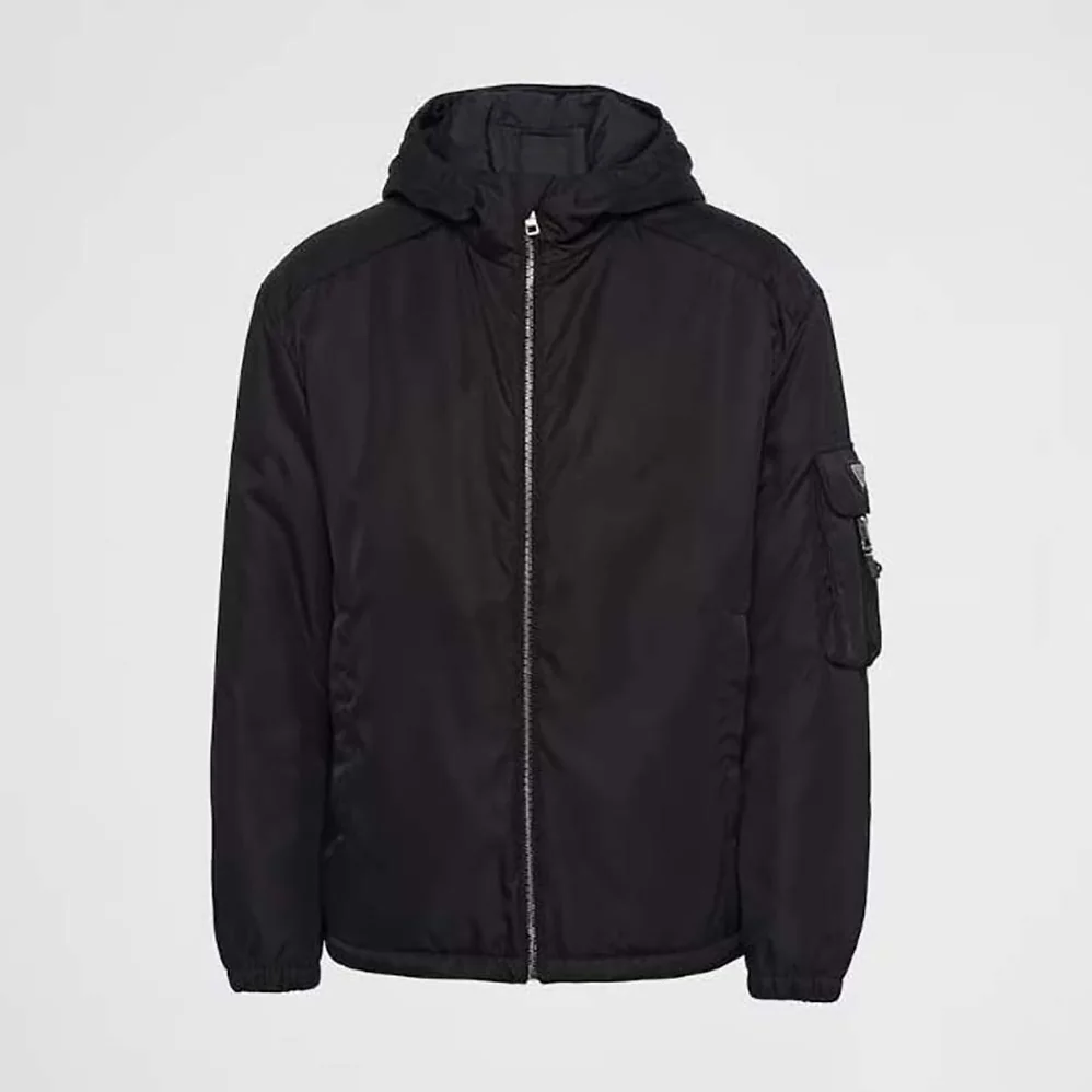 Prada Re-Nylon Blouson Jacket for Men in Black Prada Re-Nylon Blouson Jacket for Men in Black