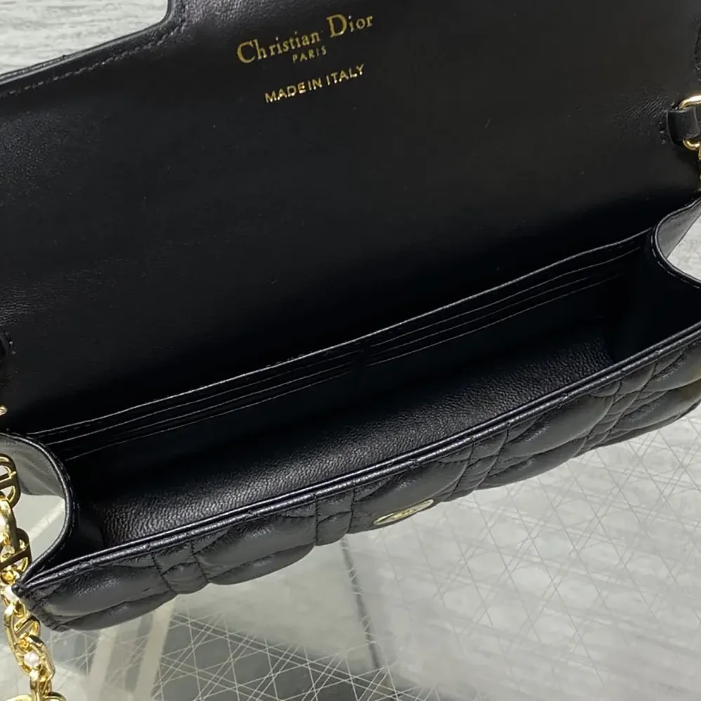 Dior Jolie Mini Bag Black Cannage Lambskin for Women