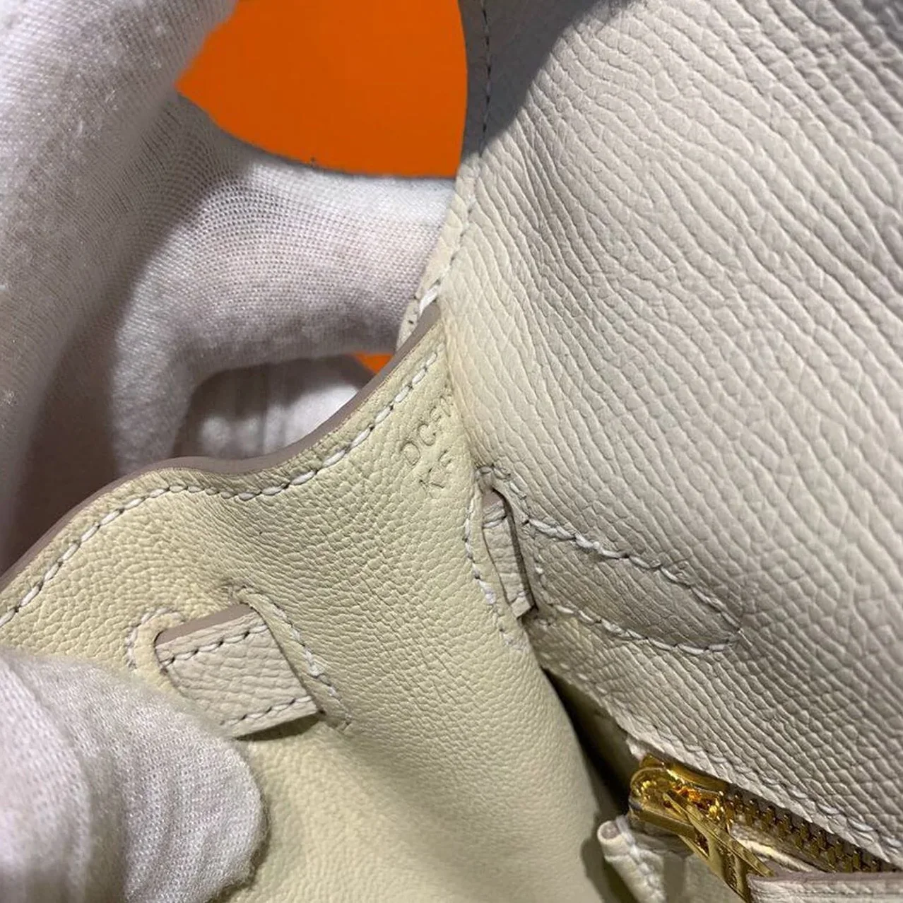 Hermes Kelly Craie Gold Toned Hardware /