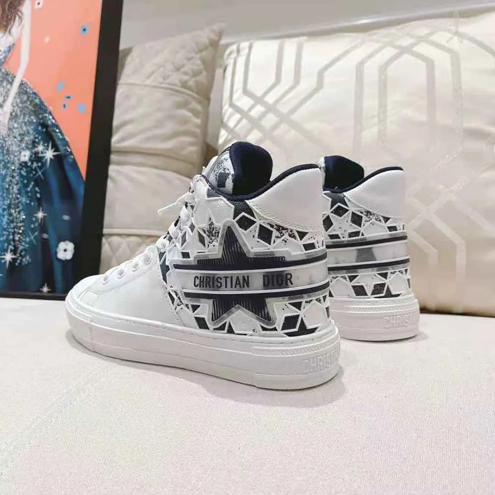 Dior Walk N Dior Star Sneaker Blue and White Calfskin and Technical Fabric for Women Dior Walk N Dior Star Sneaker Blue and White Calfskin and Technical Fabric for Women