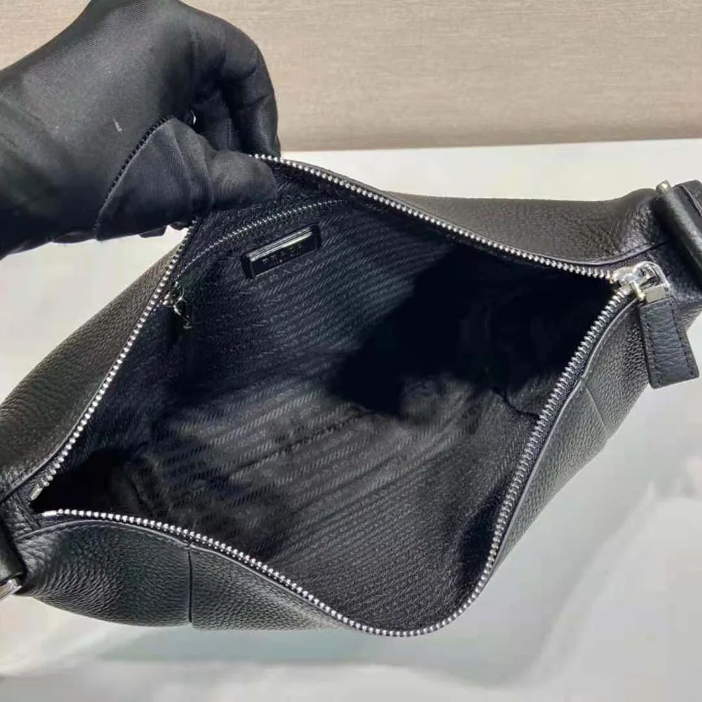 Prada Leather Bag with Shoulder Strap for Men in Black