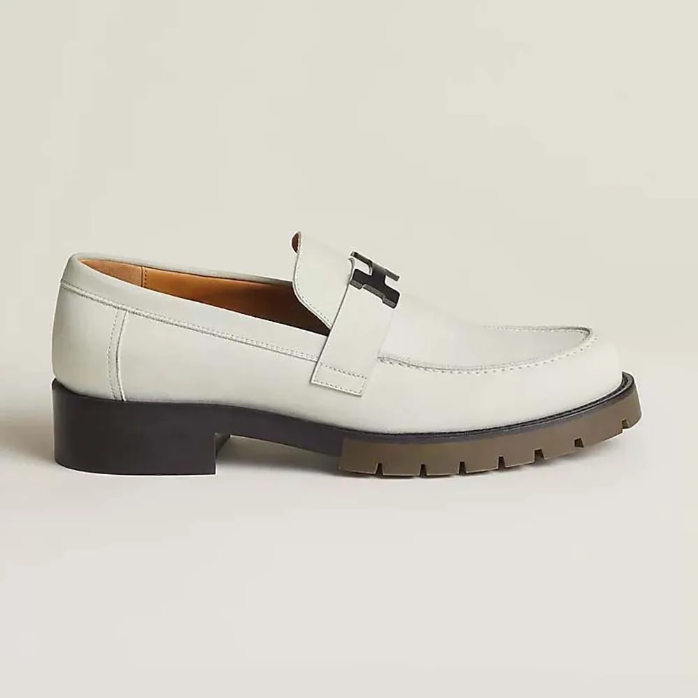 Hermes Gregoire Loafer in Nubuck for Men in White