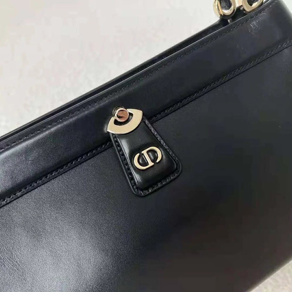 Dior Medium Dior Key Bag Black Box Calfskin for Women