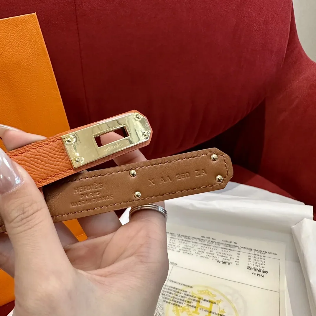 Hermes Kelly 18 Belt Orange Hermes Kelly 18 Belt Orange