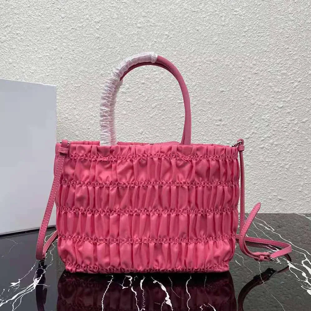 Prada Embossed Nylon Tote for Women in Pink Prada Embossed Nylon Tote for Women in Pink
