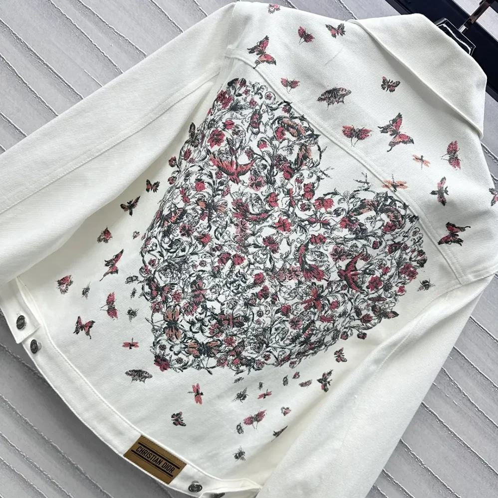 Dior Jacket Ecru Cotton Denim with Gold for Men in Tone Dior Astral Motif Dior Jacket Ecru Cotton Denim with Gold for Men in Tone Dior Astral Motif