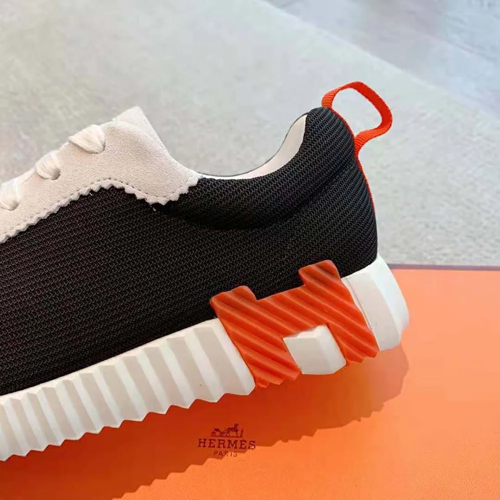 Hermes Bouncing Sneaker in Air Mesh and Suede Goatskin for Women Hermes Bouncing Sneaker in Air Mesh and Suede Goatskin for Women