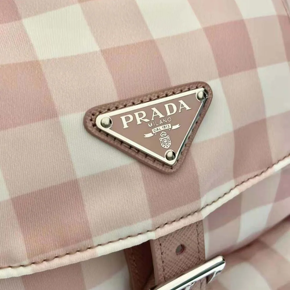 Prada Small Printed Re-Nylon Backpack for Women in Pink