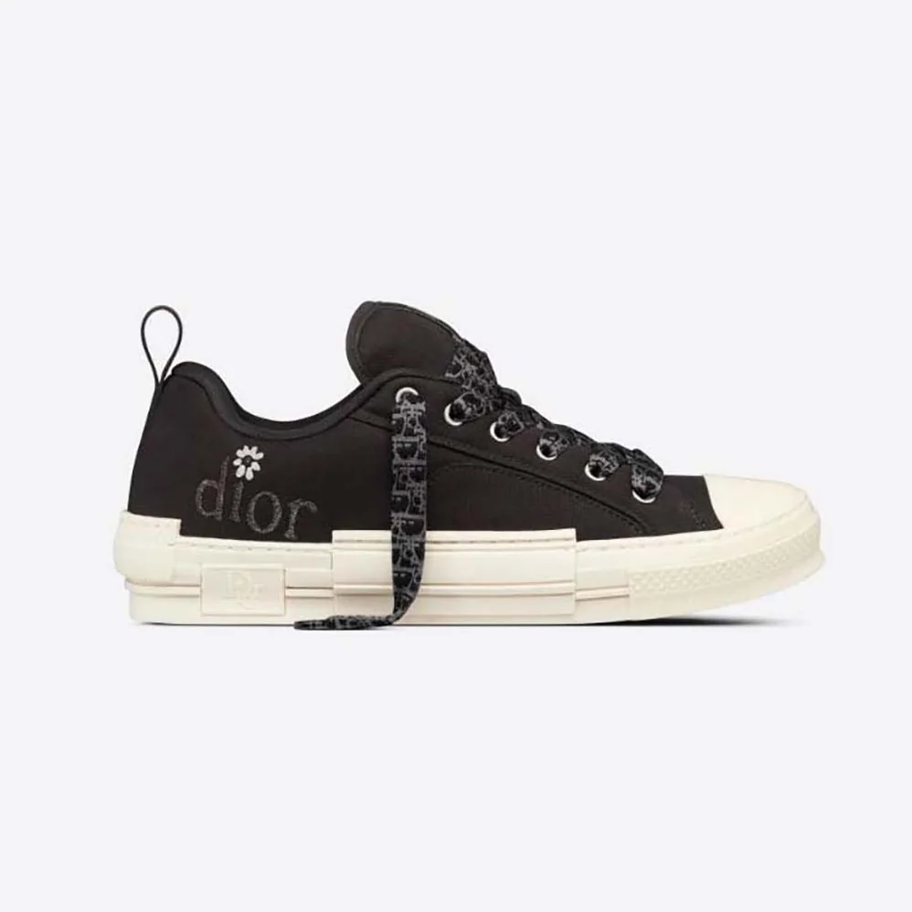 Dior by Erl B23 Skater Sneaker Black Cotton Canvas for Men
