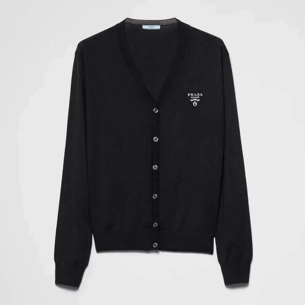 Prada Cashmere Cardigan for Women in Black Prada Cashmere Cardigan for Women in Black