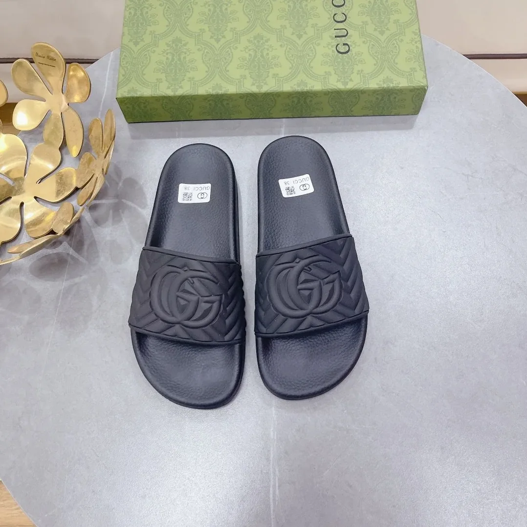 Gucci Quilted GG Rubber Slide Black for Men