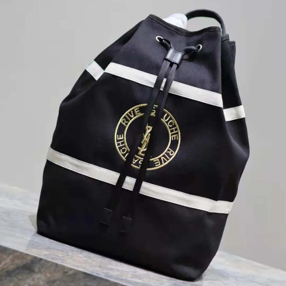 Saint Laurent YSL Rive Gauche Sling Bag in Canvas for Men in Black