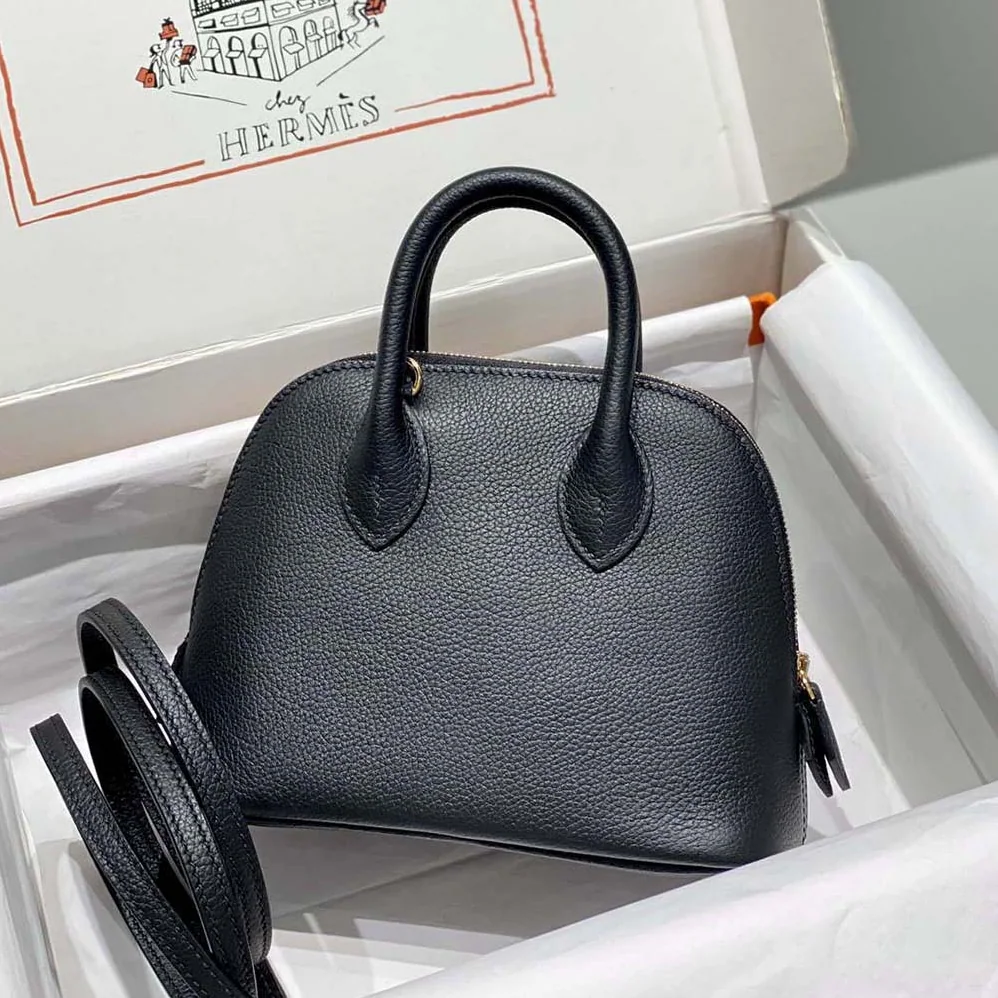 Hermes Bolide 1923 Bag in Epsom Calfskin for Unisex in Black/Gold Hermes Bolide 1923 Bag in Epsom Calfskin for Unisex in Black/Gold