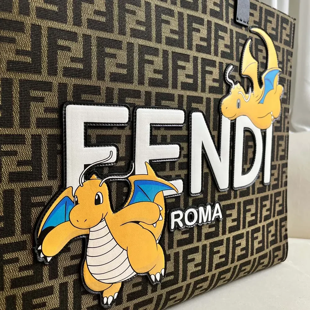 Fendi Shopper FENDI x FRGMT x POKÉMON Brown FF Fabric Bag for Unisex Fendi Shopper FENDI x FRGMT x POKÉMON Brown FF Fabric Bag for Unisex