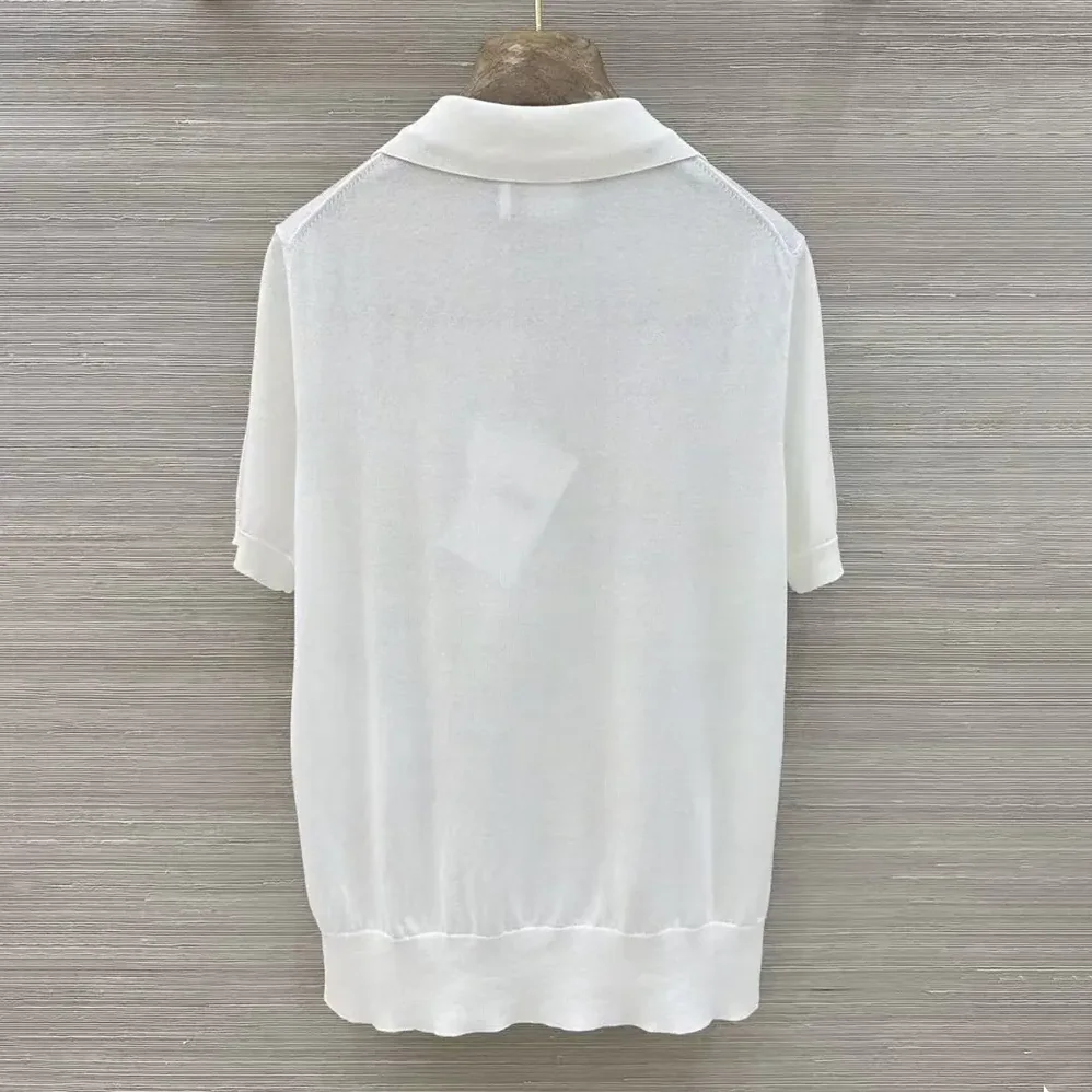 Dior Dioriviera Dior Médaillon Short-Sleeved Sweater Ecru Silk Knit for Women Dior Dioriviera Dior Médaillon Short-Sleeved Sweater Ecru Silk Knit for Women
