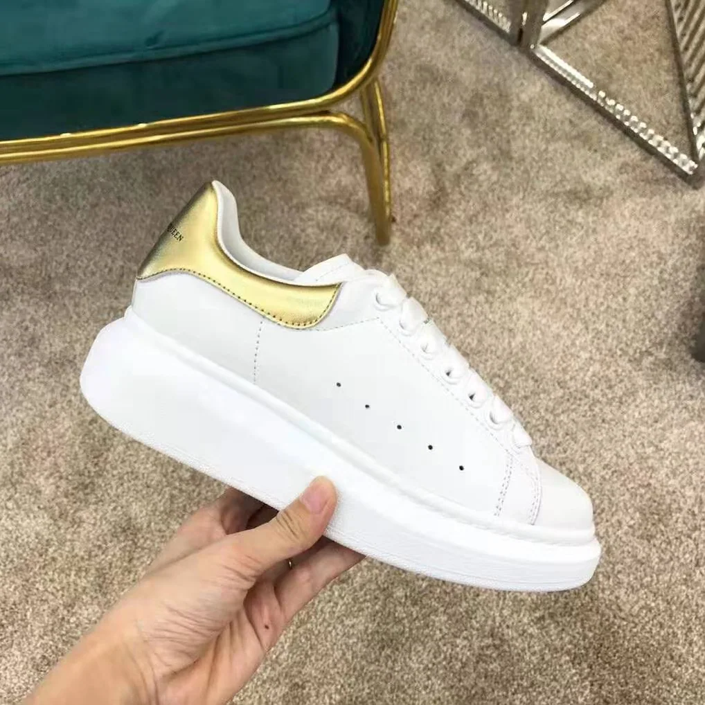 Alexander Mcqueen Oversized Sneaker White Smooth Calf Leather Lace-Up for Unisex