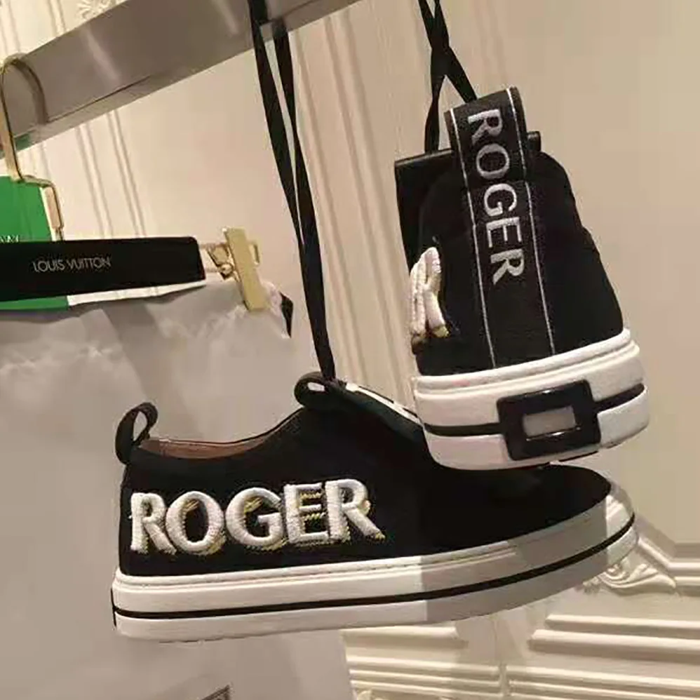 Roger Vivier Call Me Vivier Patch Sneakers for Women in Black