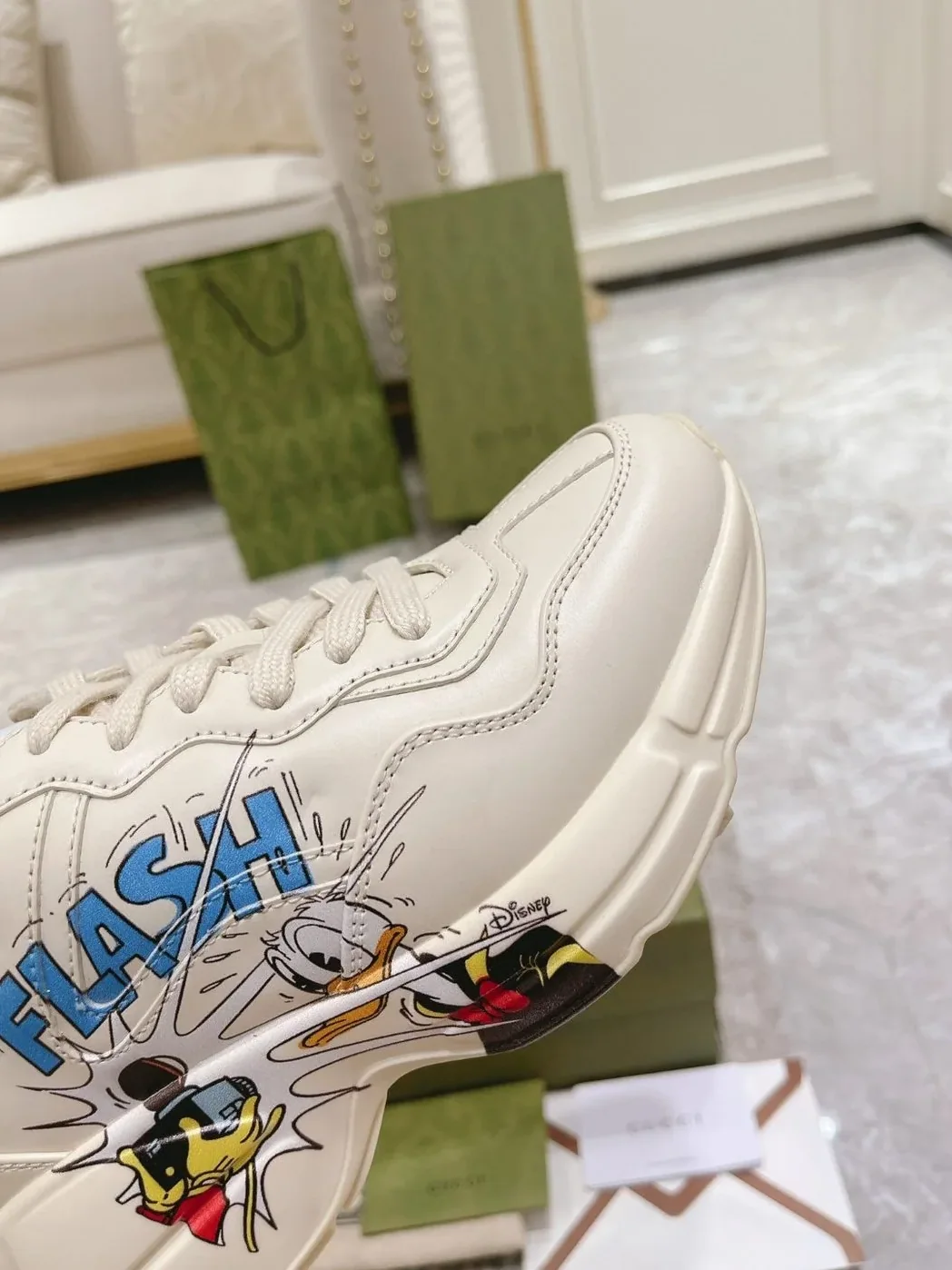 Gucci Disney x Donald Duck Rhyton Sneaker White Gucci Disney x Donald Duck Rhyton Sneaker White