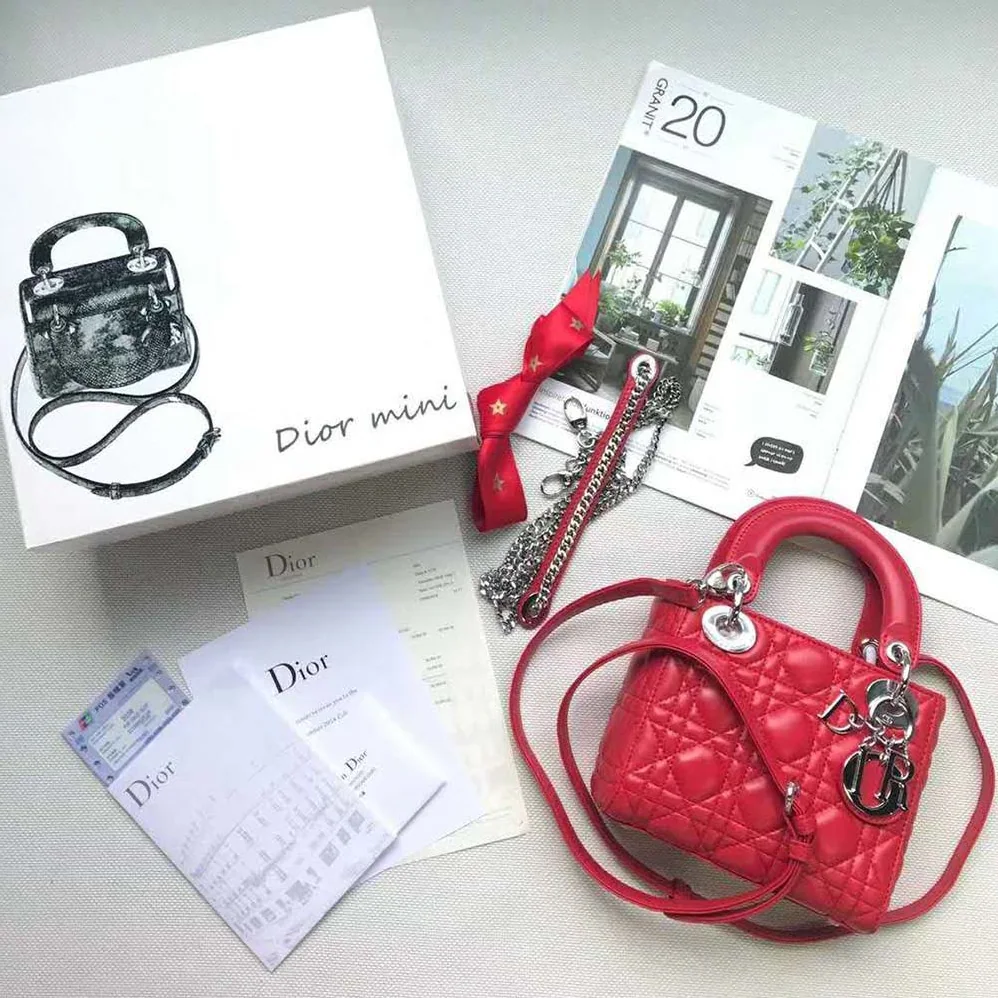 Dior MY ABCDIOR Lambskin Bag for Women in Red