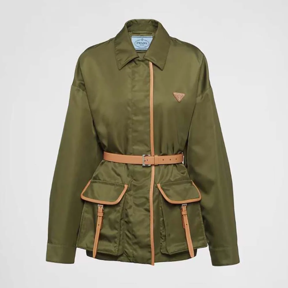 Prada Re-Nylon Jacket for Women in Green Prada Re-Nylon Jacket for Women in Green