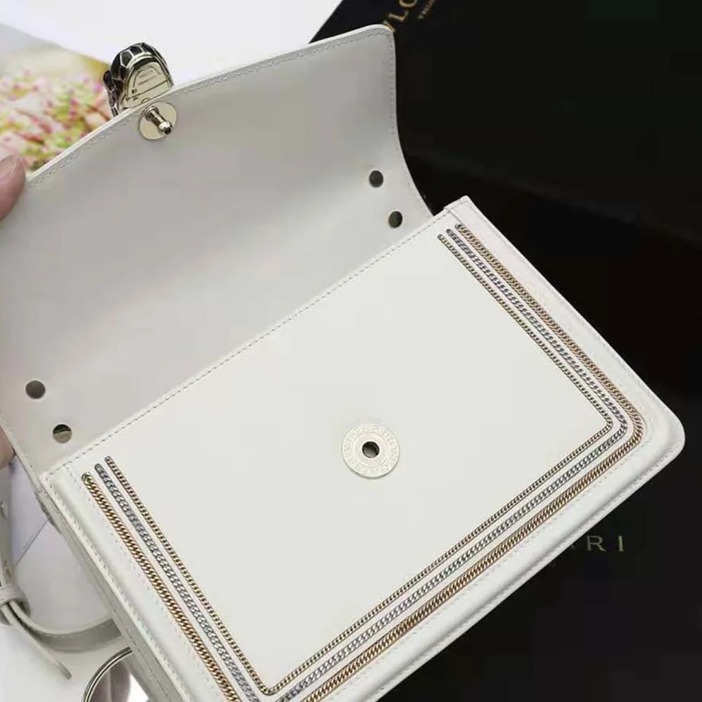 Bvlgari Serpenti Diamond Blast Shoulder Bag for Women in White Bvlgari Serpenti Diamond Blast Shoulder Bag for Women in White
