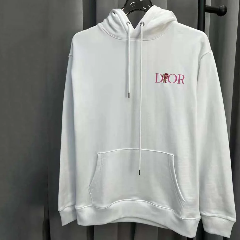 Dior Oversized Dior Jardin Hooded Sweatshirt White Cotton Fleece for Men Dior Oversized Dior Jardin Hooded Sweatshirt White Cotton Fleece for Men