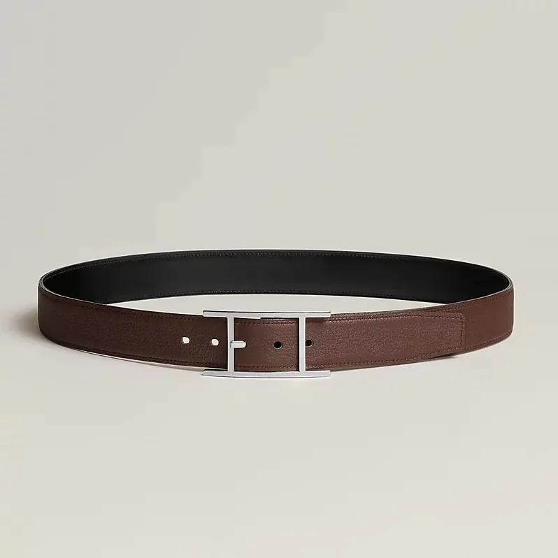 Hermes Quentin Reversible Belt Noir in Chocolat Hermes Quentin Reversible Belt Noir in Chocolat