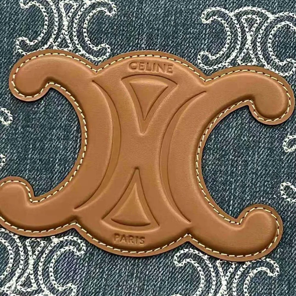 Celine Small Cabas Thais in Denim with Triomphe all for Women in over Embroidery and Calfskin Celine Small Cabas Thais in Denim with Triomphe all for Women in over Embroidery and Calfskin