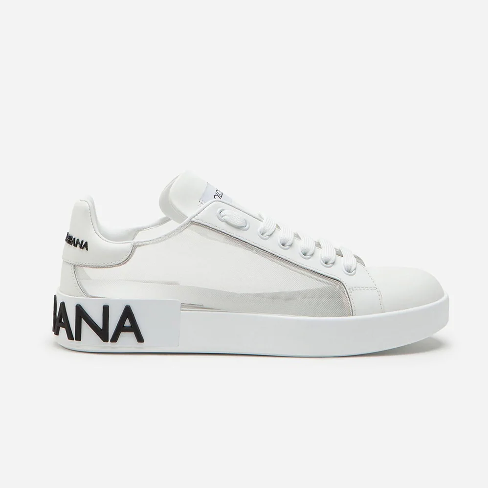 Dolce Gabbana D&G Portofino Sneakers in Nappa Leather and Mesh for Women